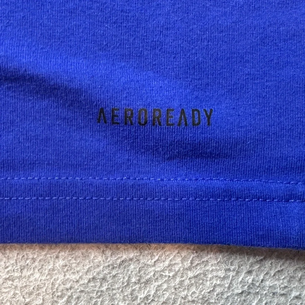Adidas T-Shirt Mens XS Blue Aeroready Training Short Sleeve Crewneck Logo Tee